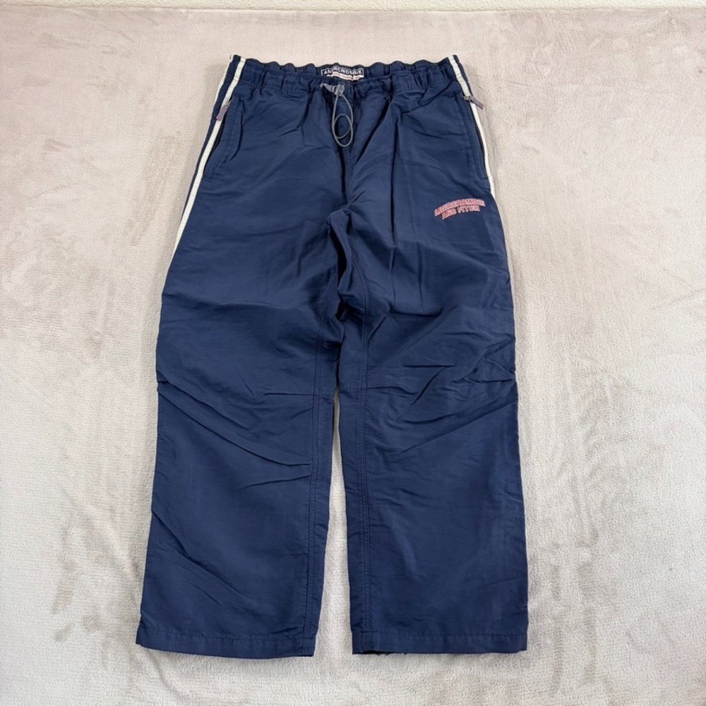 Vintage Abercrombie Fitch Track Pants Men Medium Y2K Baggy Stripe Windbreaker